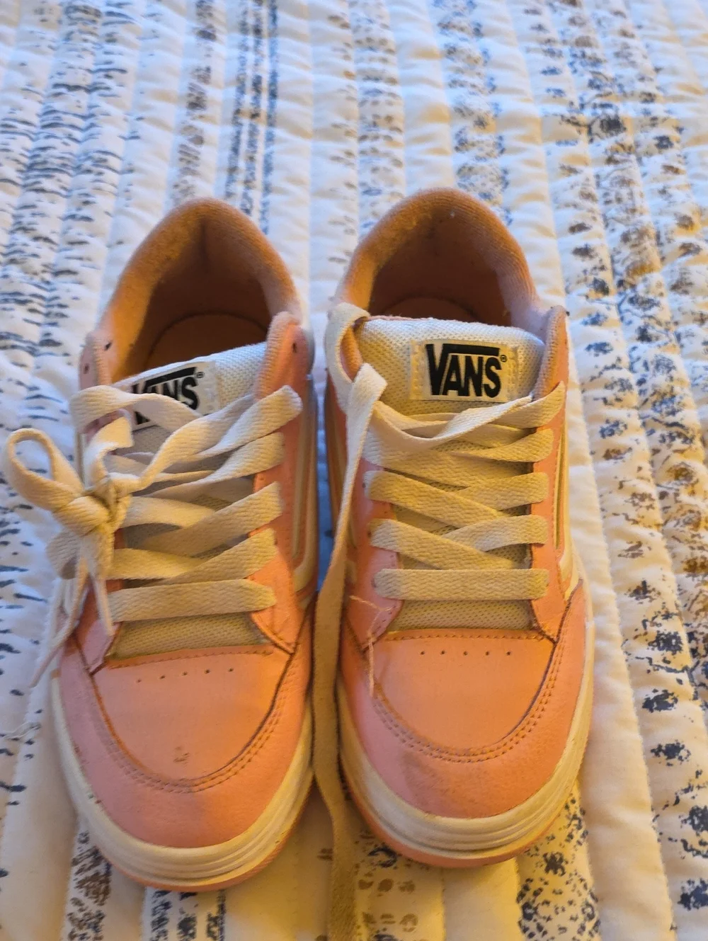 Vans Pink and White Low-Top Sneakers